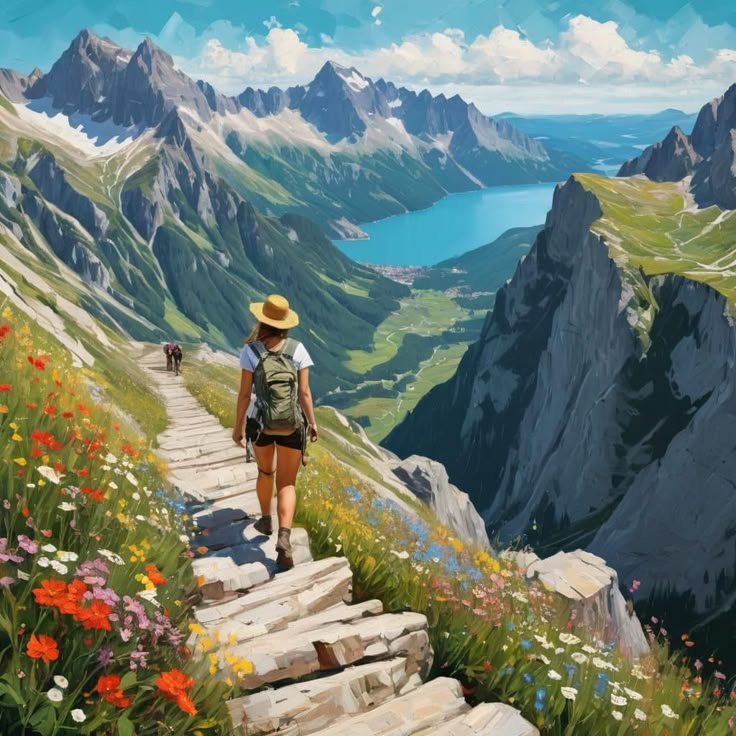 Alpine Escape – Scenic Mountain Path Adventure Wall Art