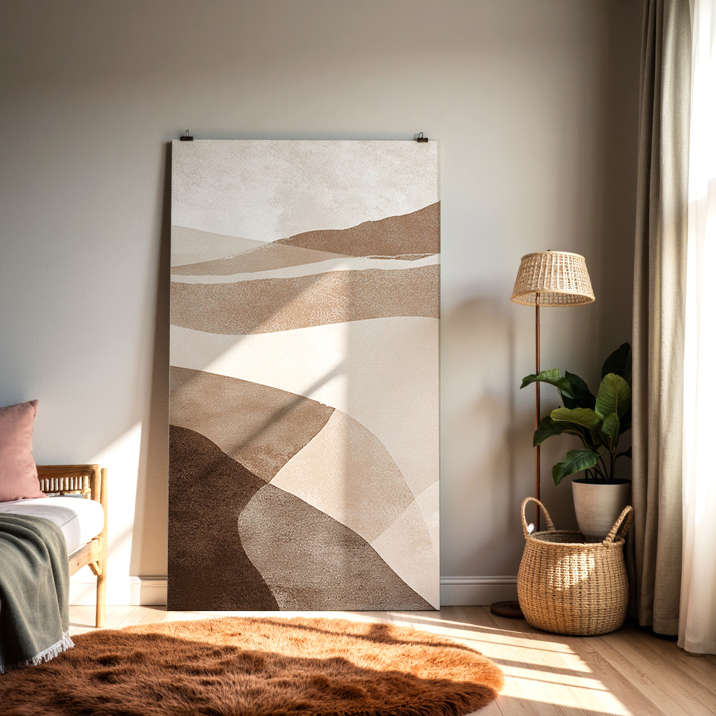 Minimalist Abstract Landscape – Earth Tone Wall Art