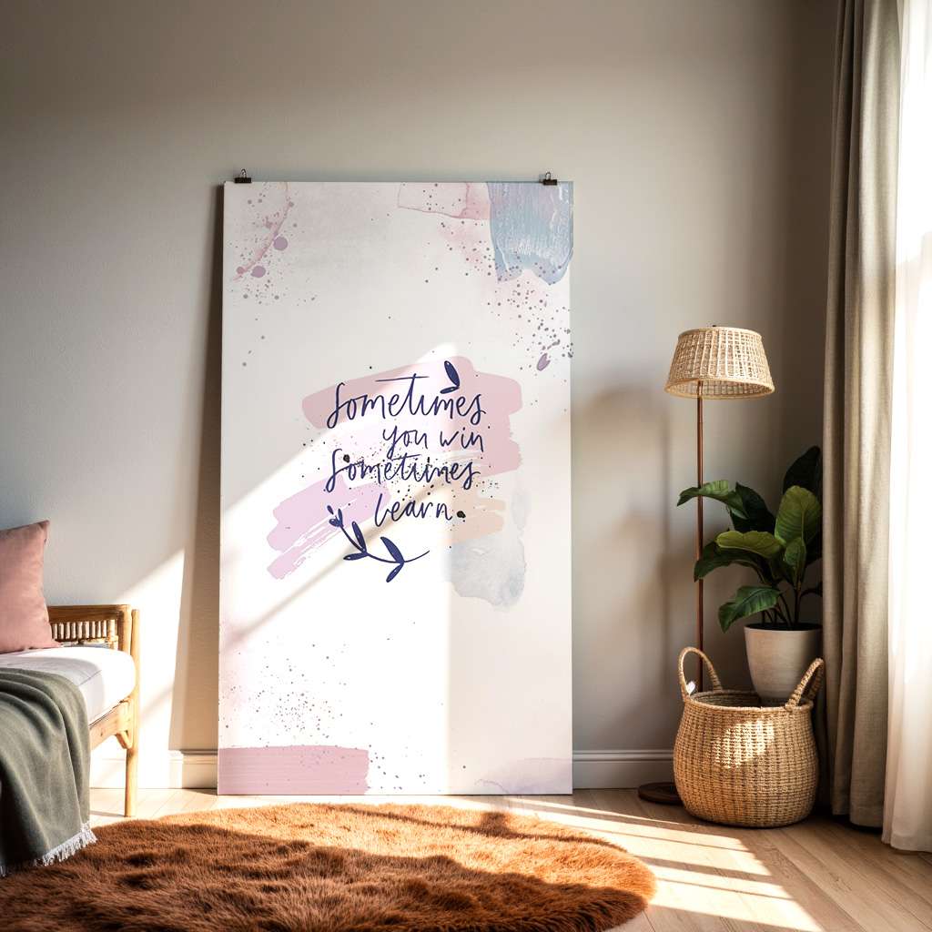 Sometimes You Win Sometimes You Learn Wall Art – Inspirational Quote Print