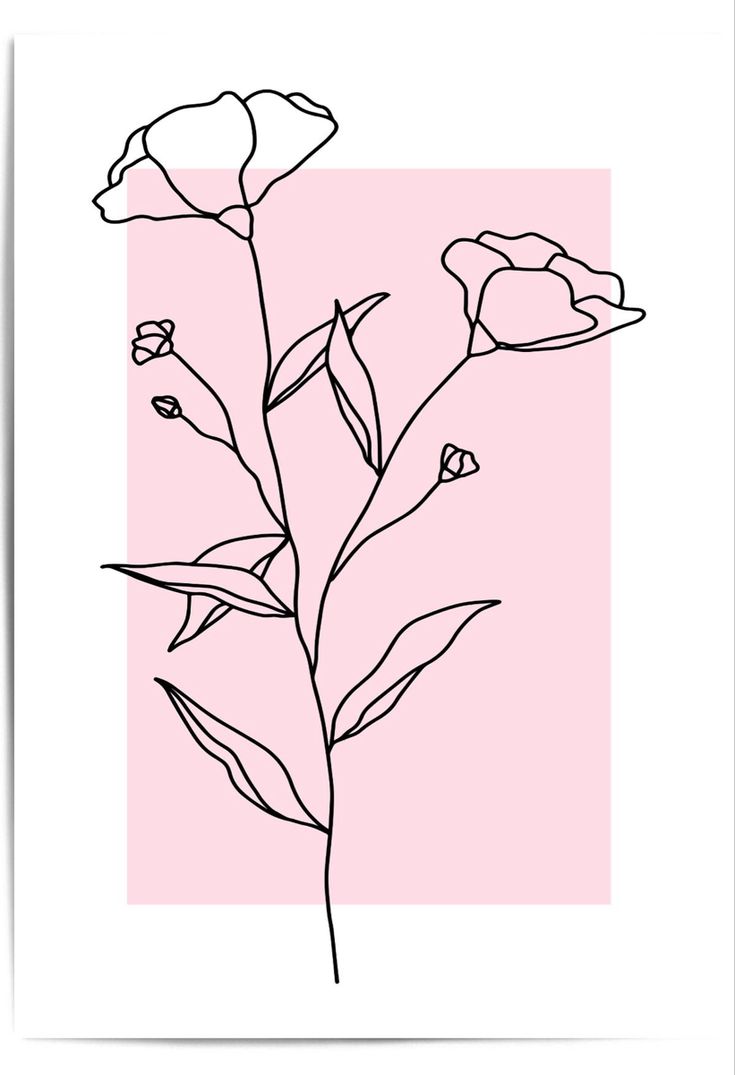 Minimalist One-Line Floral Art Print – Modern Botanical Line Drawing