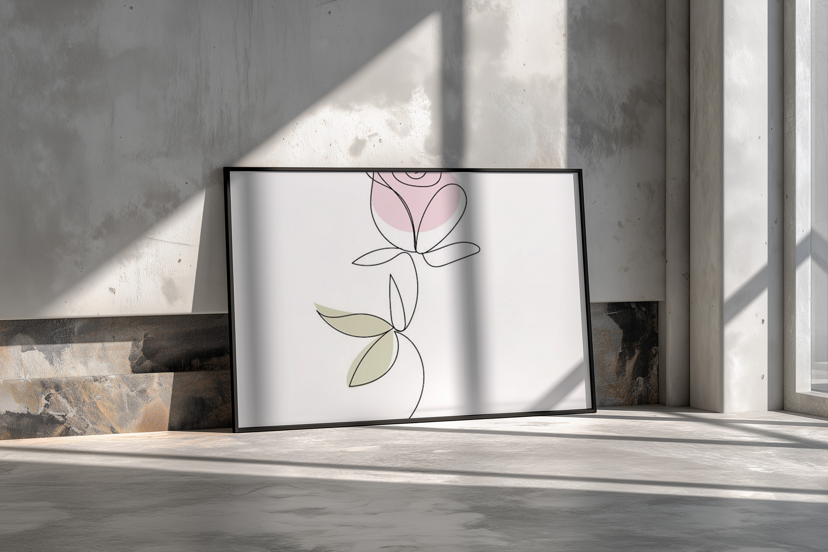 Minimalist Single Line Rose Drawing – Modern Botanical Wall Art Print