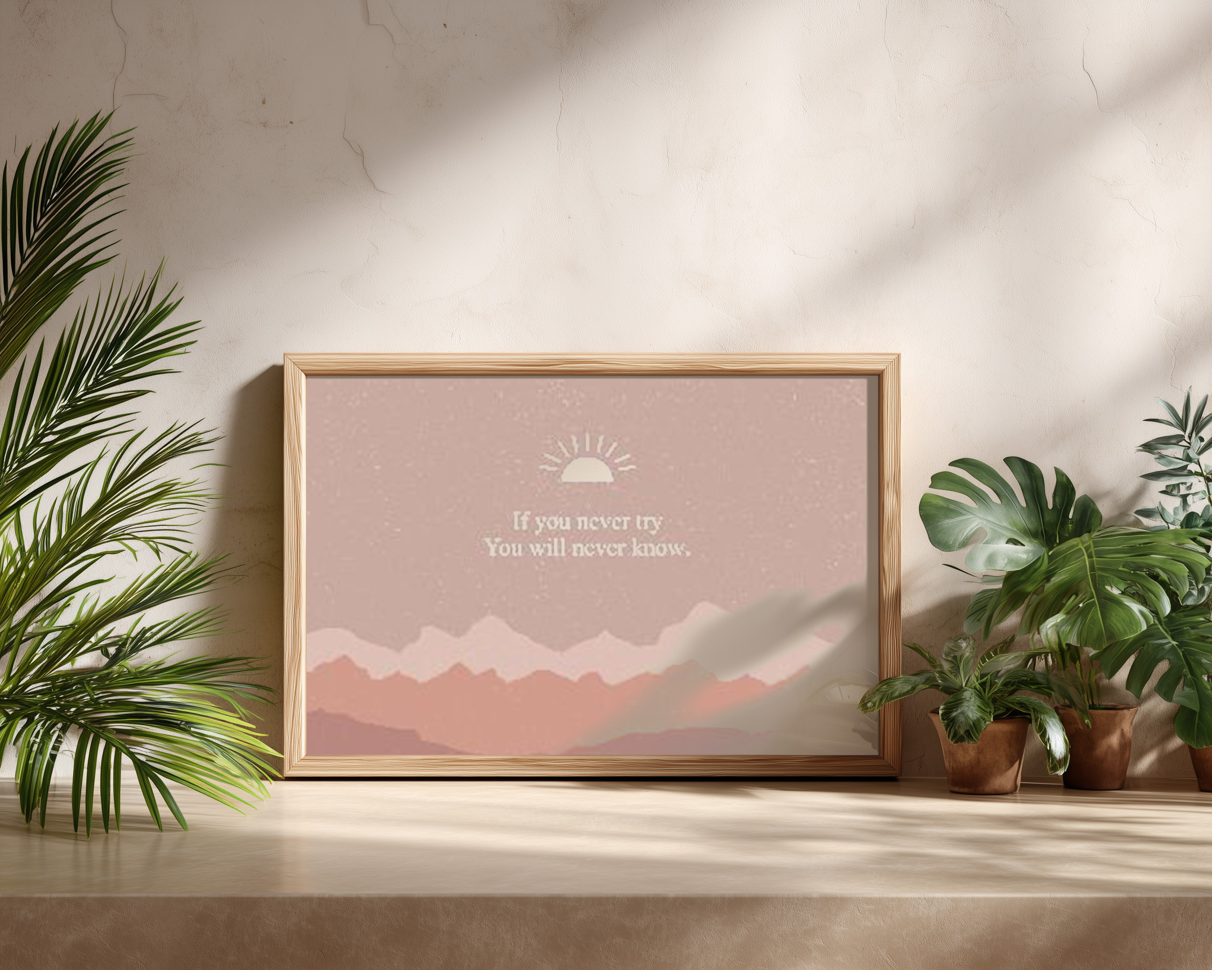 Motivational Quote Wall Art – “If You Never Try, You Will Never Know”