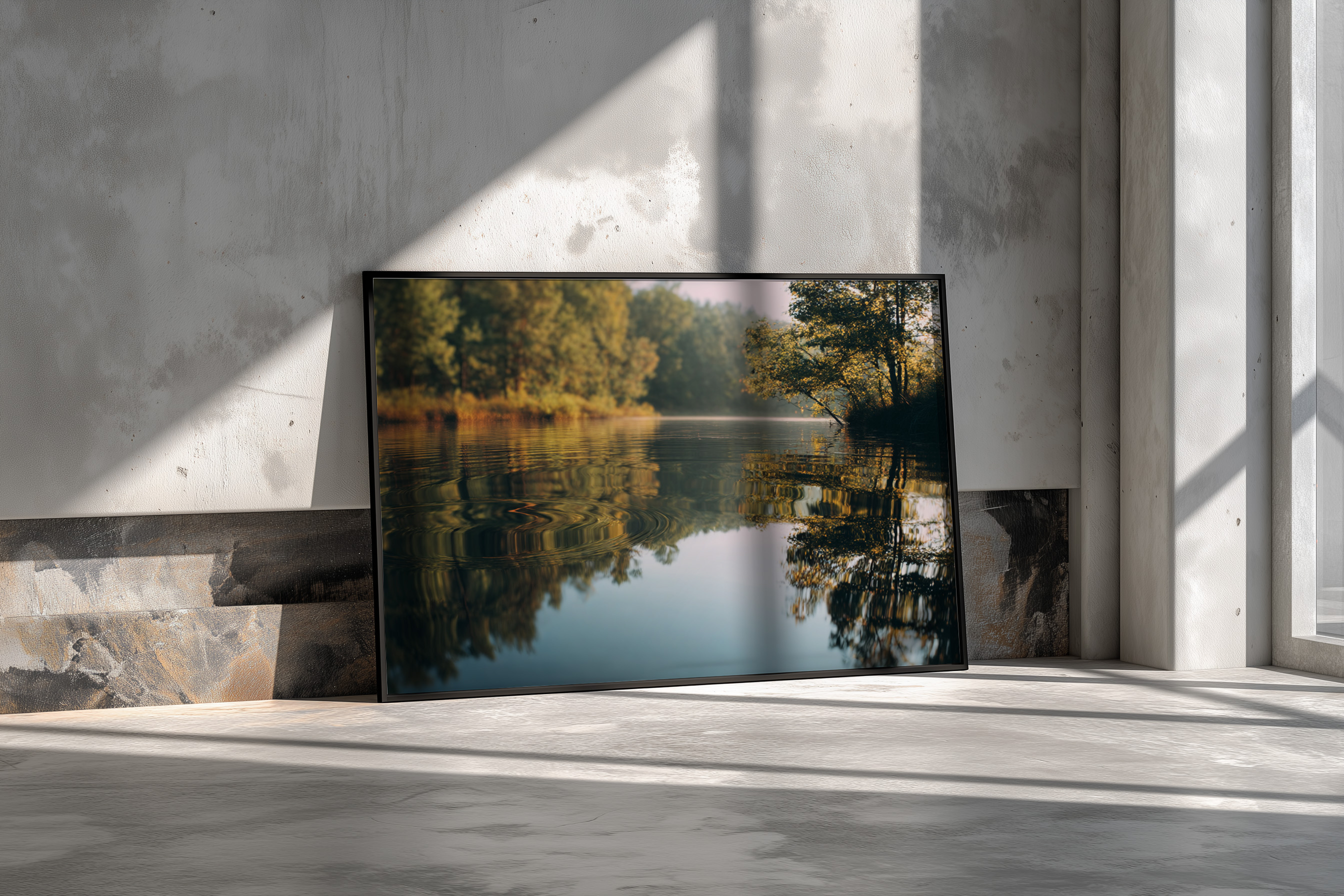 Golden Reflections on a Quiet River