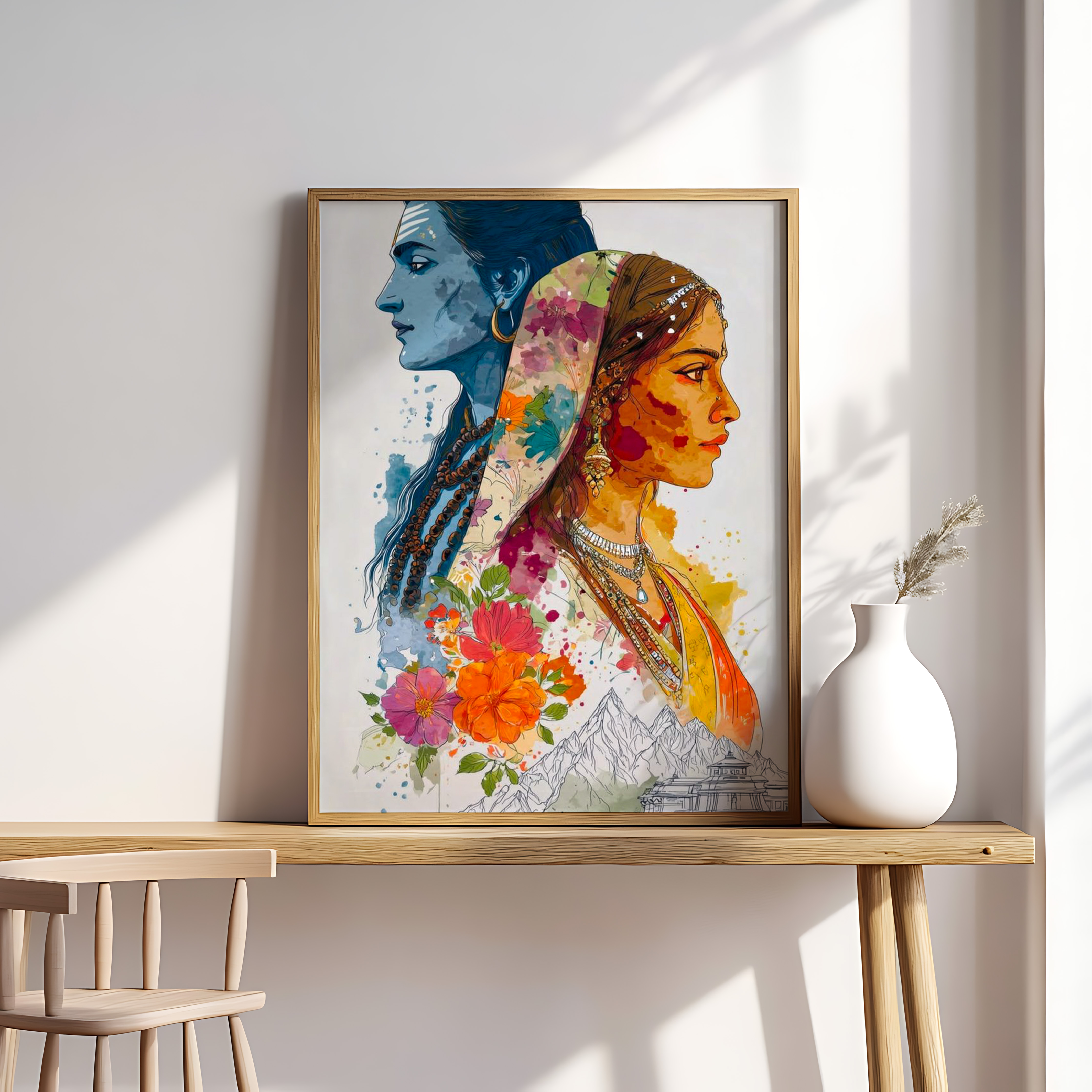 Divine Union of Shiva & Parvati Abstract Art