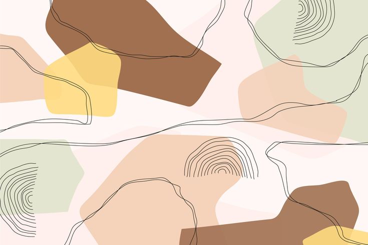 Modern Abstract Line Art Printable | Neutral Minimalist Shapes Wall Art | Contemporary Scandinavian Decor