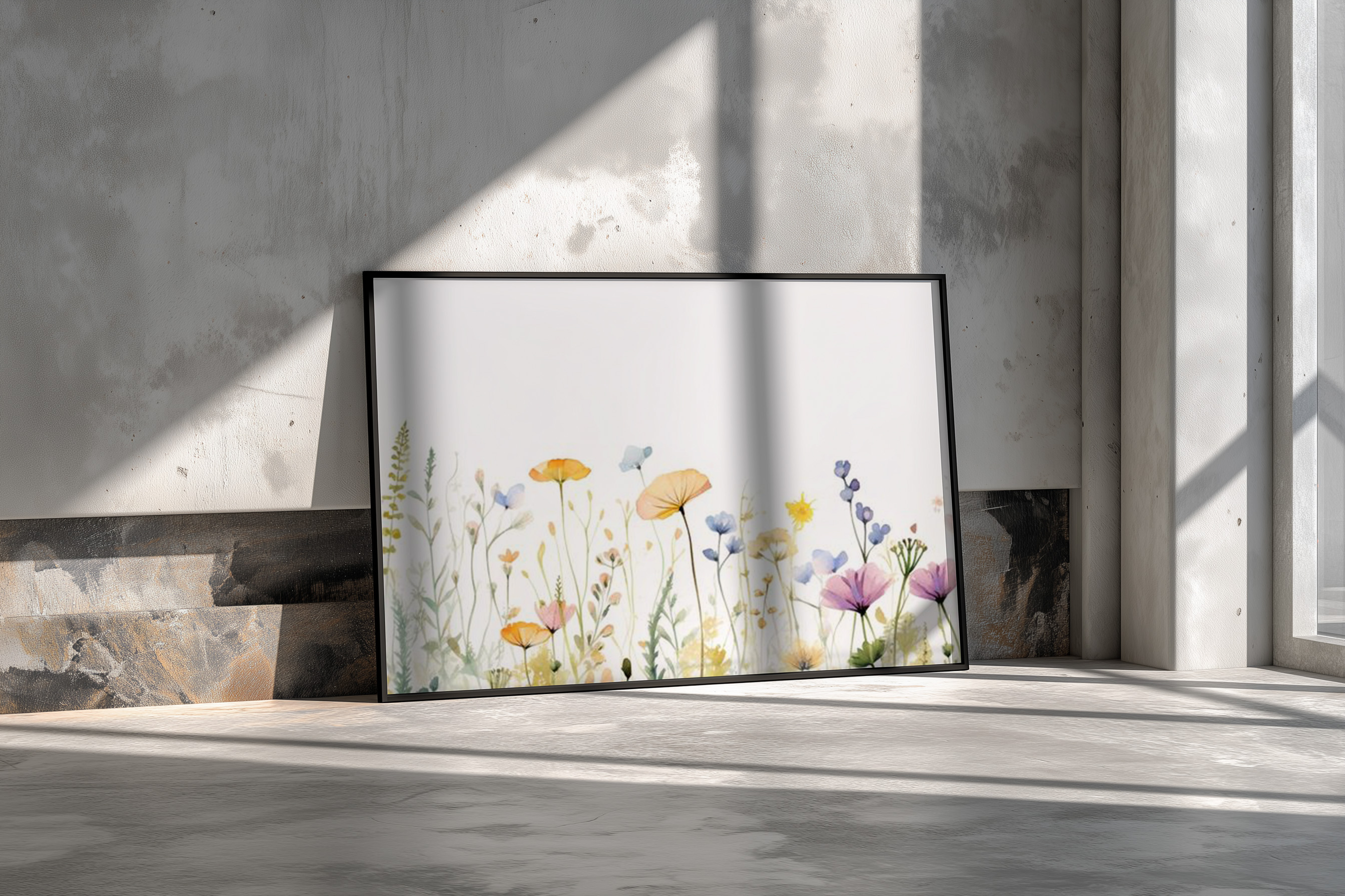 Whispers of Spring – Delicate Wildflower Watercolor Wall Art
