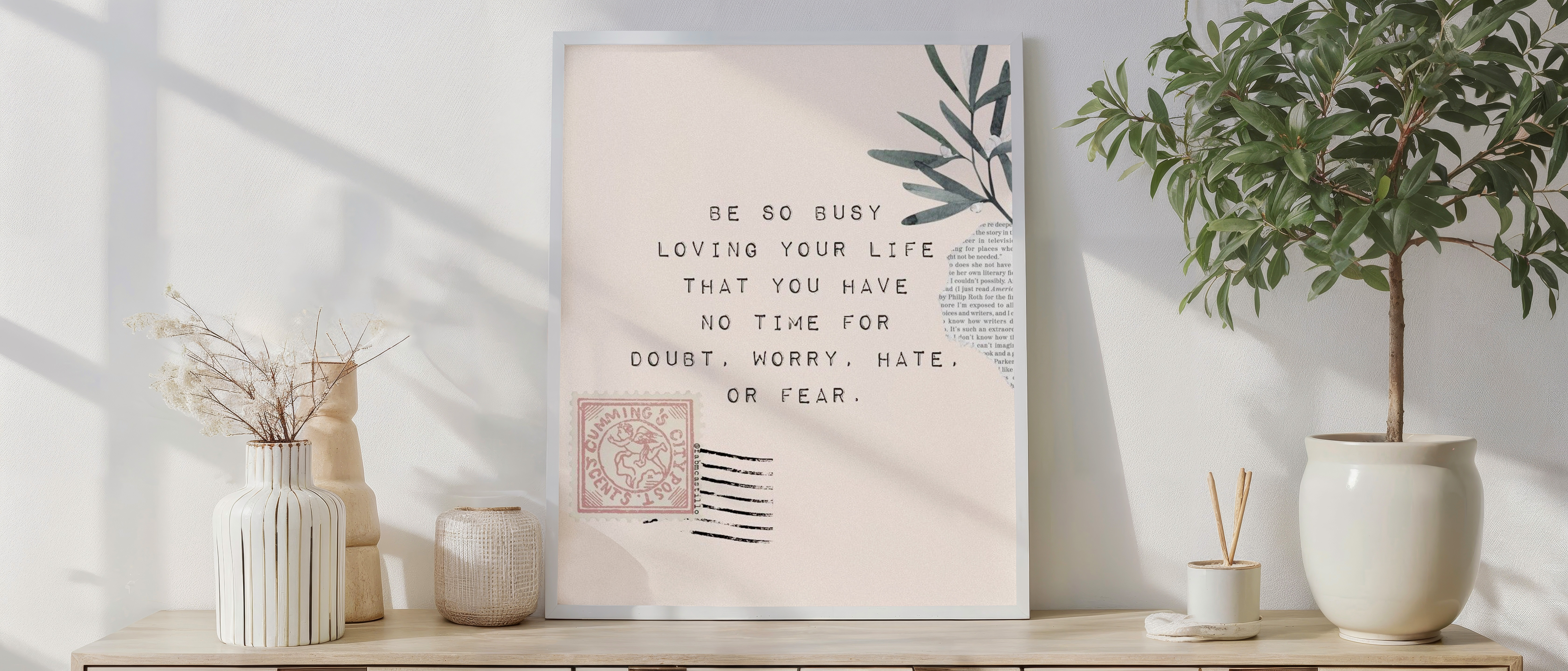 Be So Busy Loving Your Life Wall Art – Inspirational Quote Minimal Print