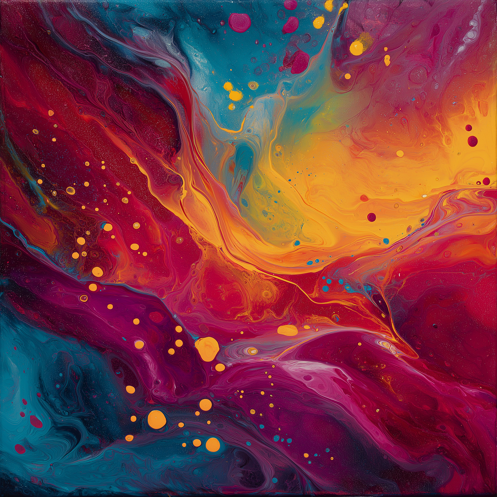 Vibrant Fluid Abstract Art – Modern Color Explosion