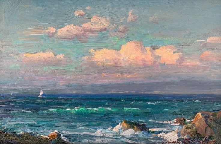 Pastel Horizon – Tranquil Seascape Ocean Wall Art