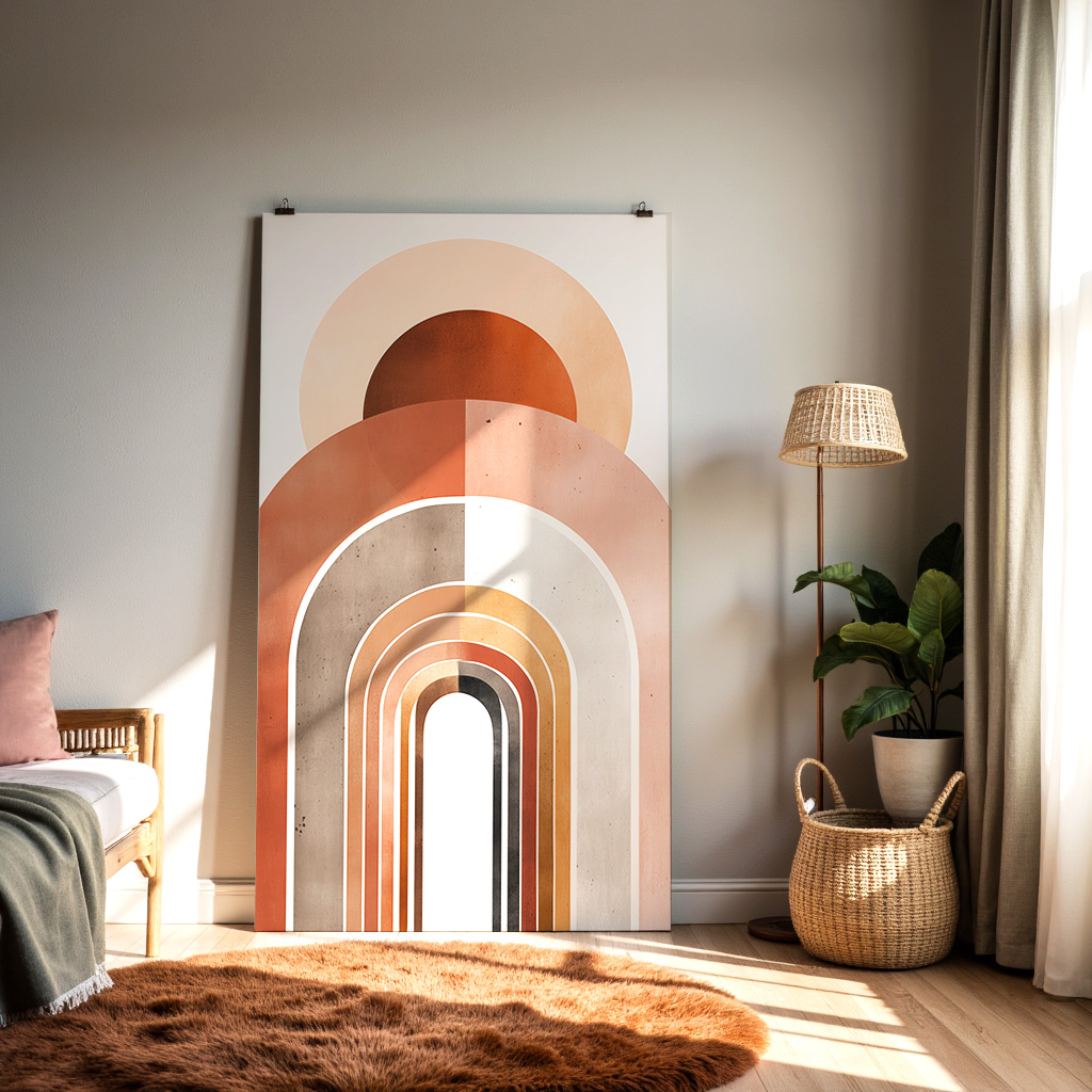 Sunrise Arches – Minimal Boho Wall Art