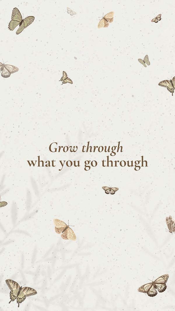 Grow Through What You Go Through Butterfly Wall Art – Inspirational Quote Print