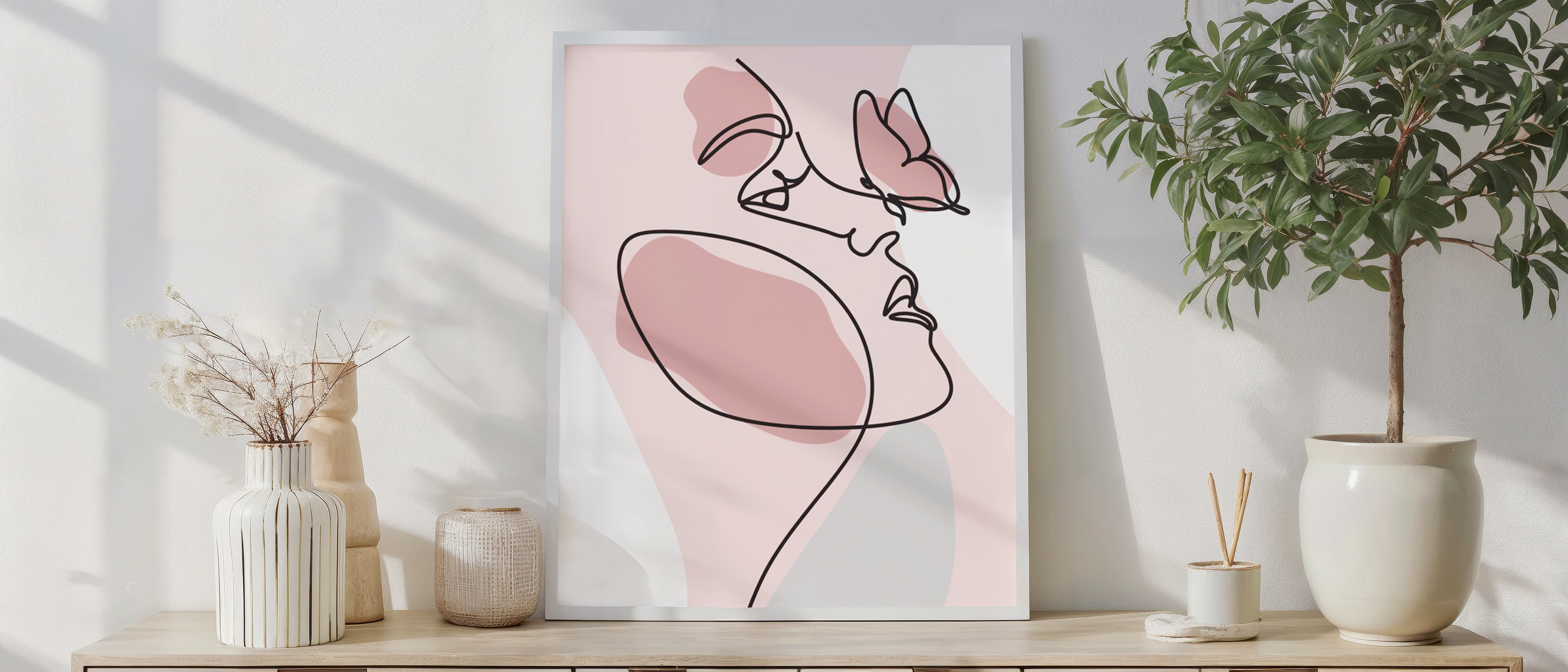 Minimalist One-Line Face Art Print – Modern Aesthetic Wall Décor
