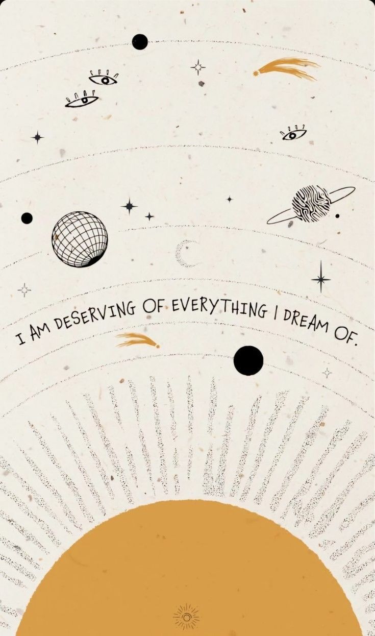 I Am Deserving of Everything I Dream Of Wall Art – Celestial Affirmation Quote Print