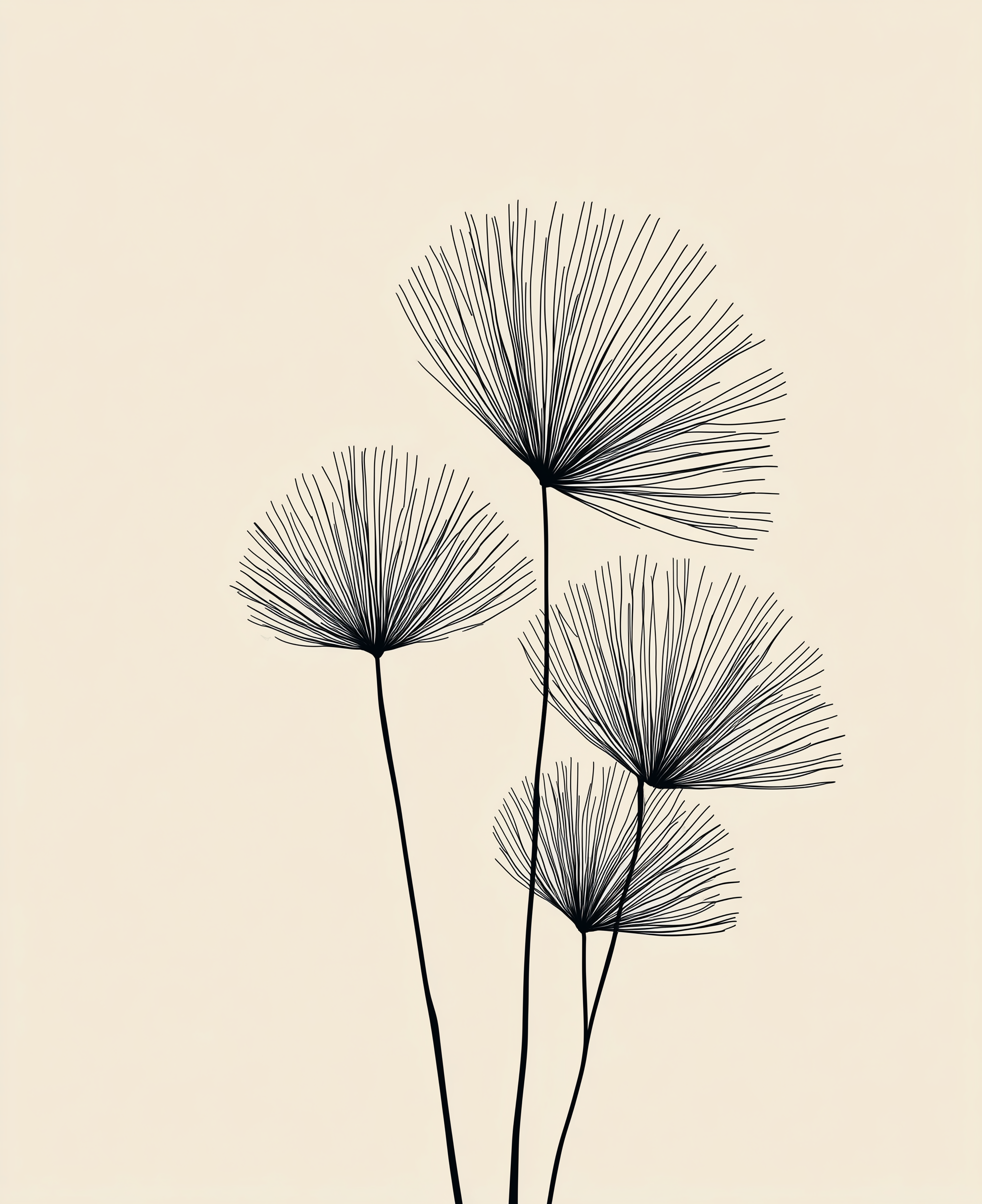 Minimalist Botanical Line Art Print – Modern Neutral Wall Décor