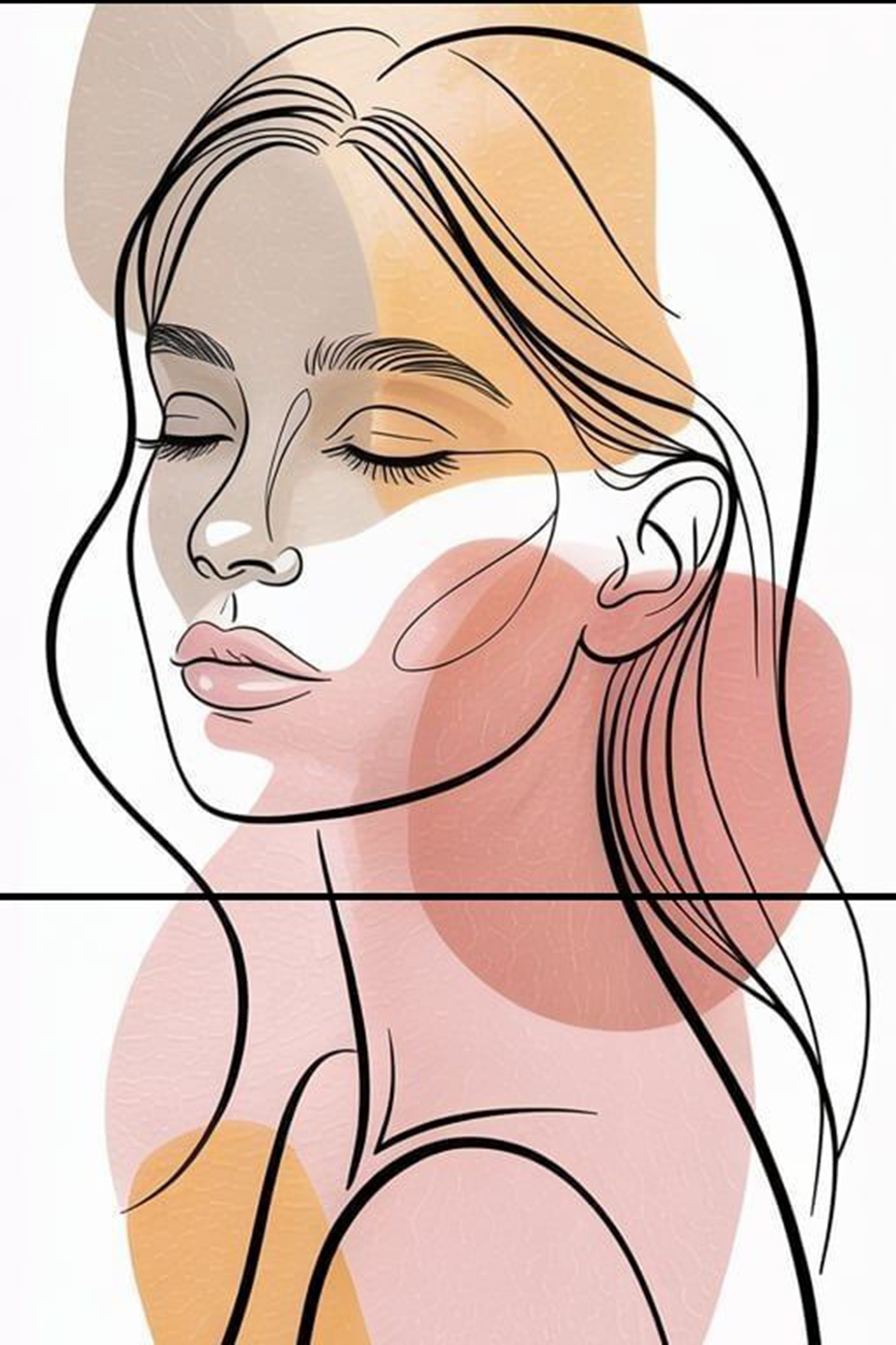 Minimal Line Art Woman – Modern Abstract Face Illustration