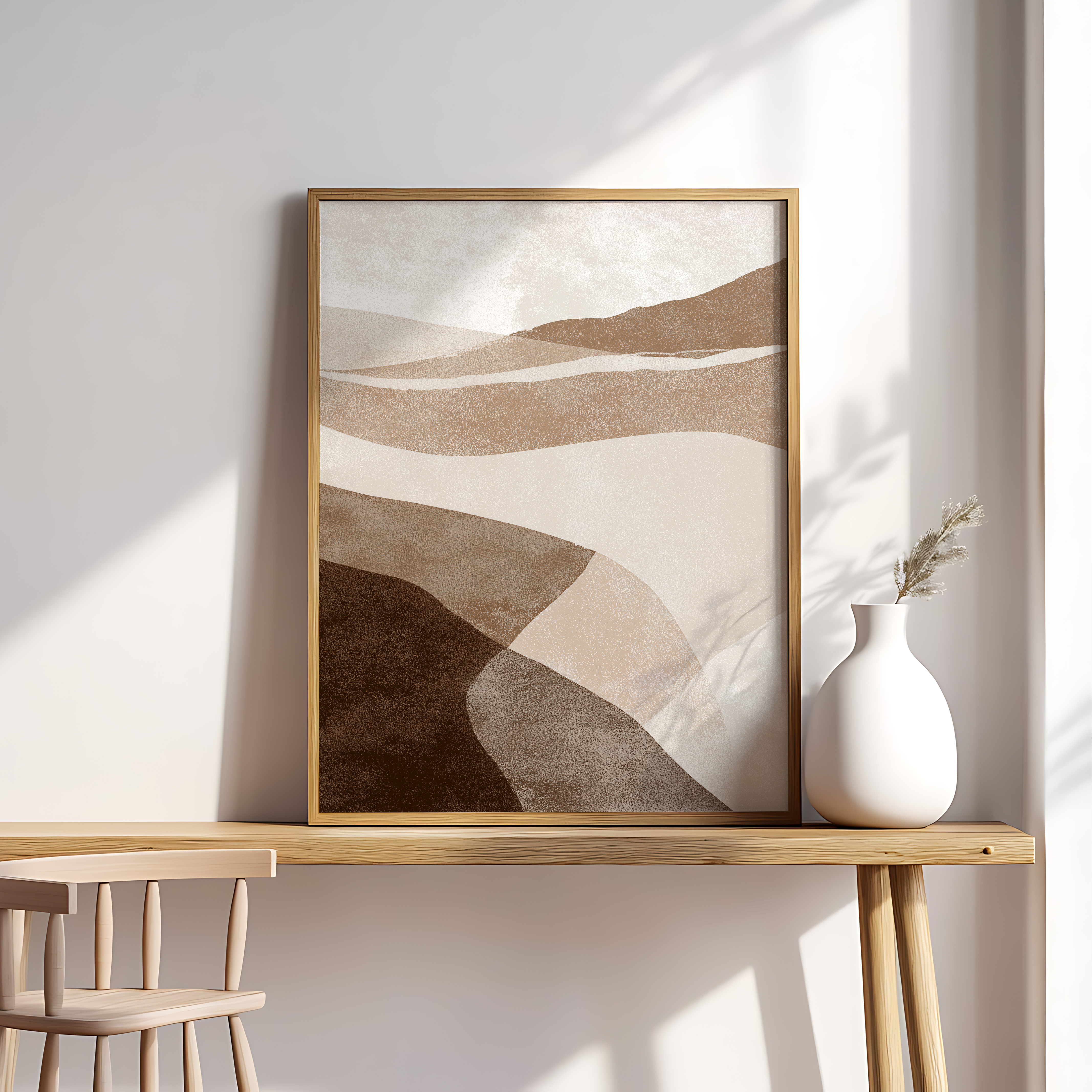 Minimalist Abstract Landscape – Earth Tone Wall Art