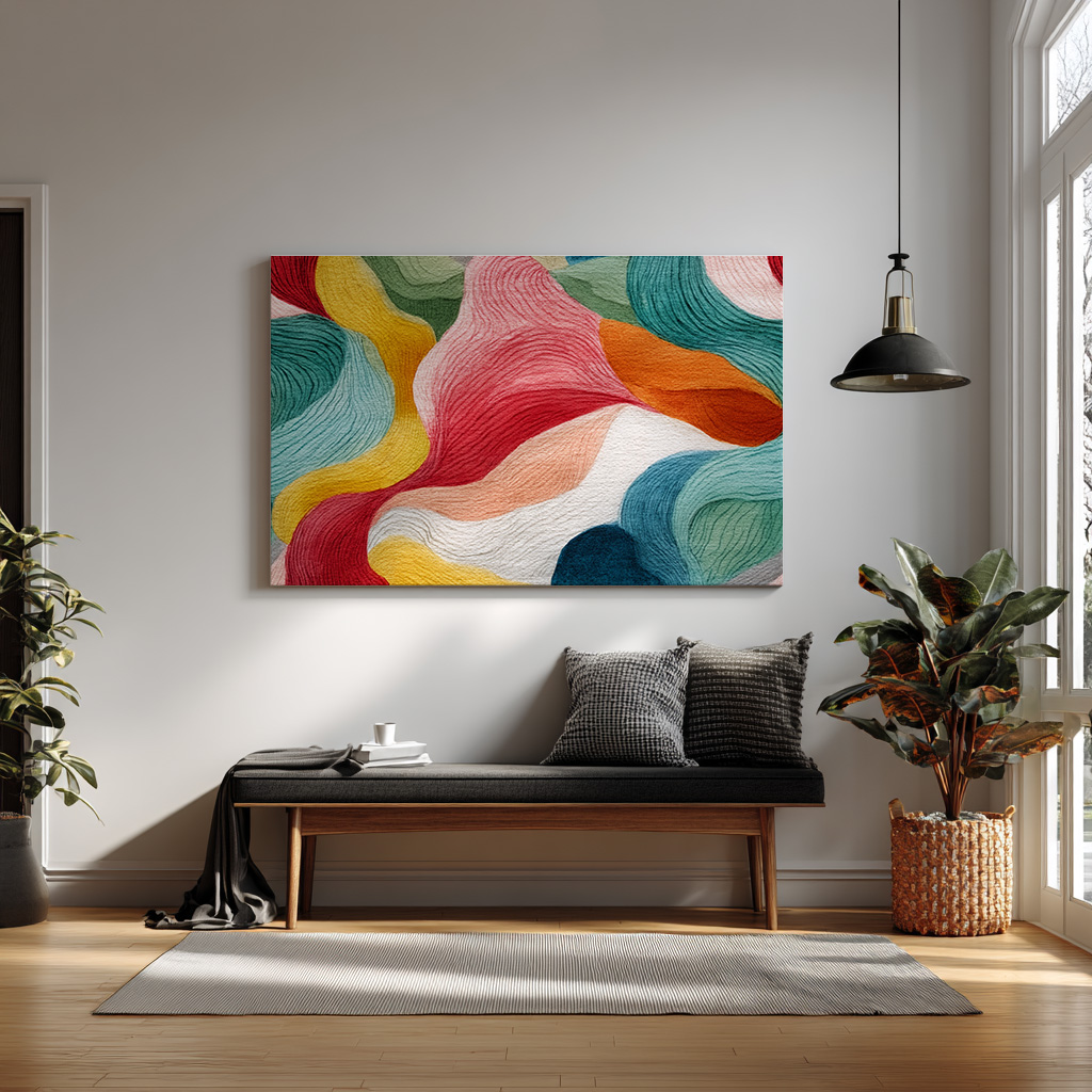 Vibrant Abstract Color Flow Wall Art – Modern Multicolor Design