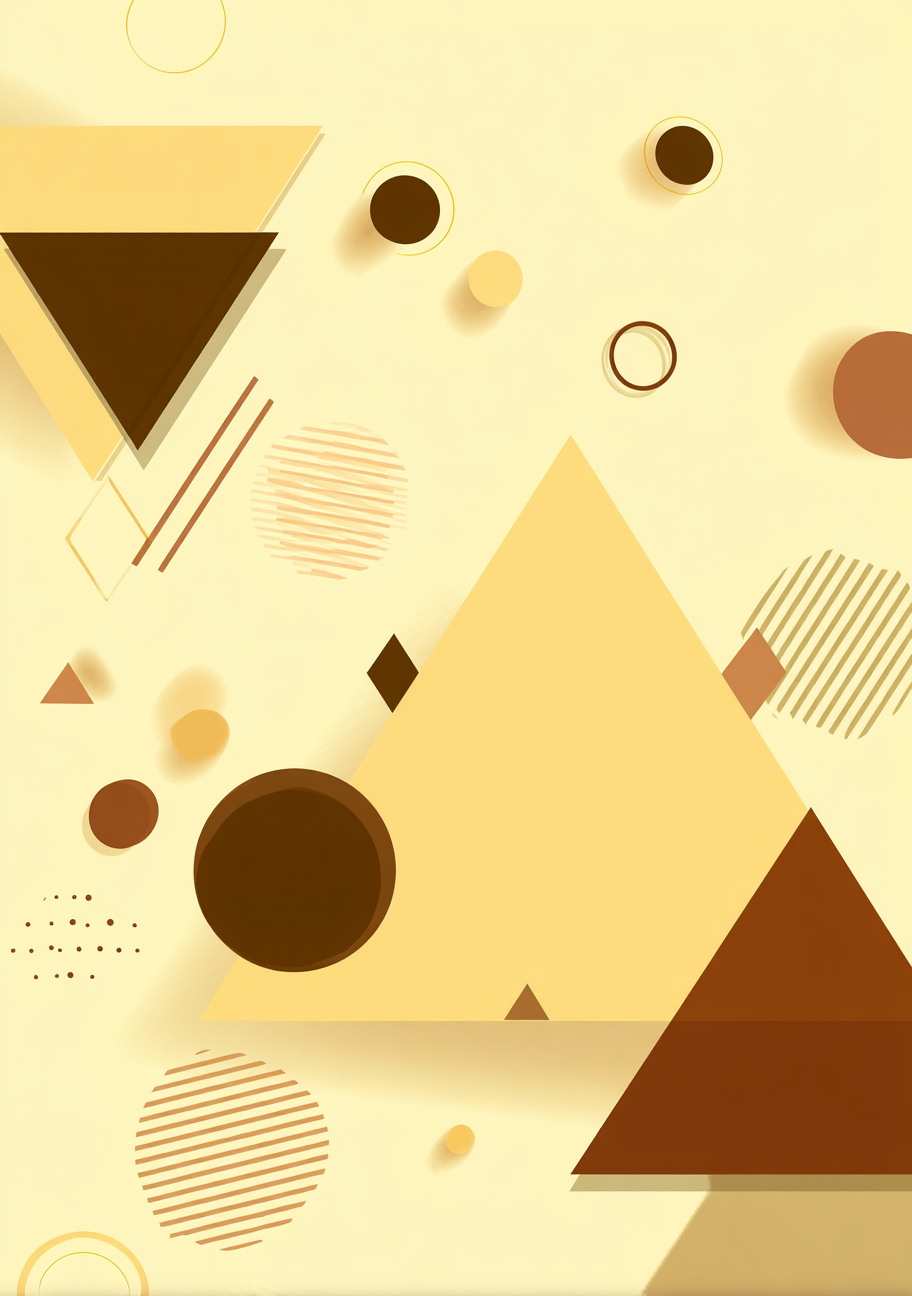 Modern Geometric Wall Art Print – Minimal Abstract Shapes in Warm Beige & Brown Tones