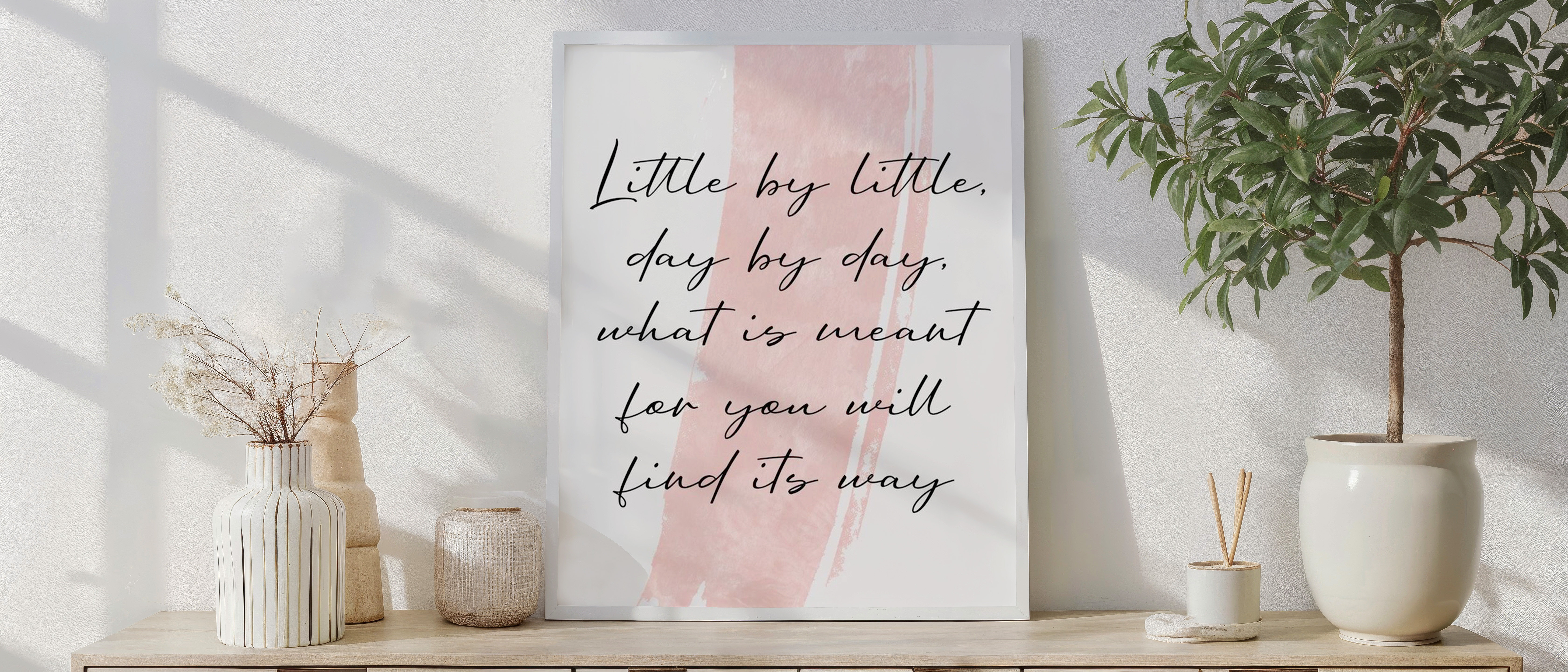 Motivational Quote Wall Art – “Little by Little, Day by Day”