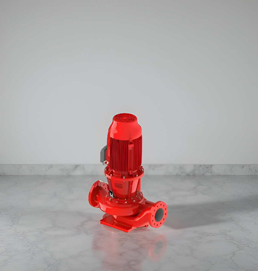 Electrobomba contra incendio vertical en linea