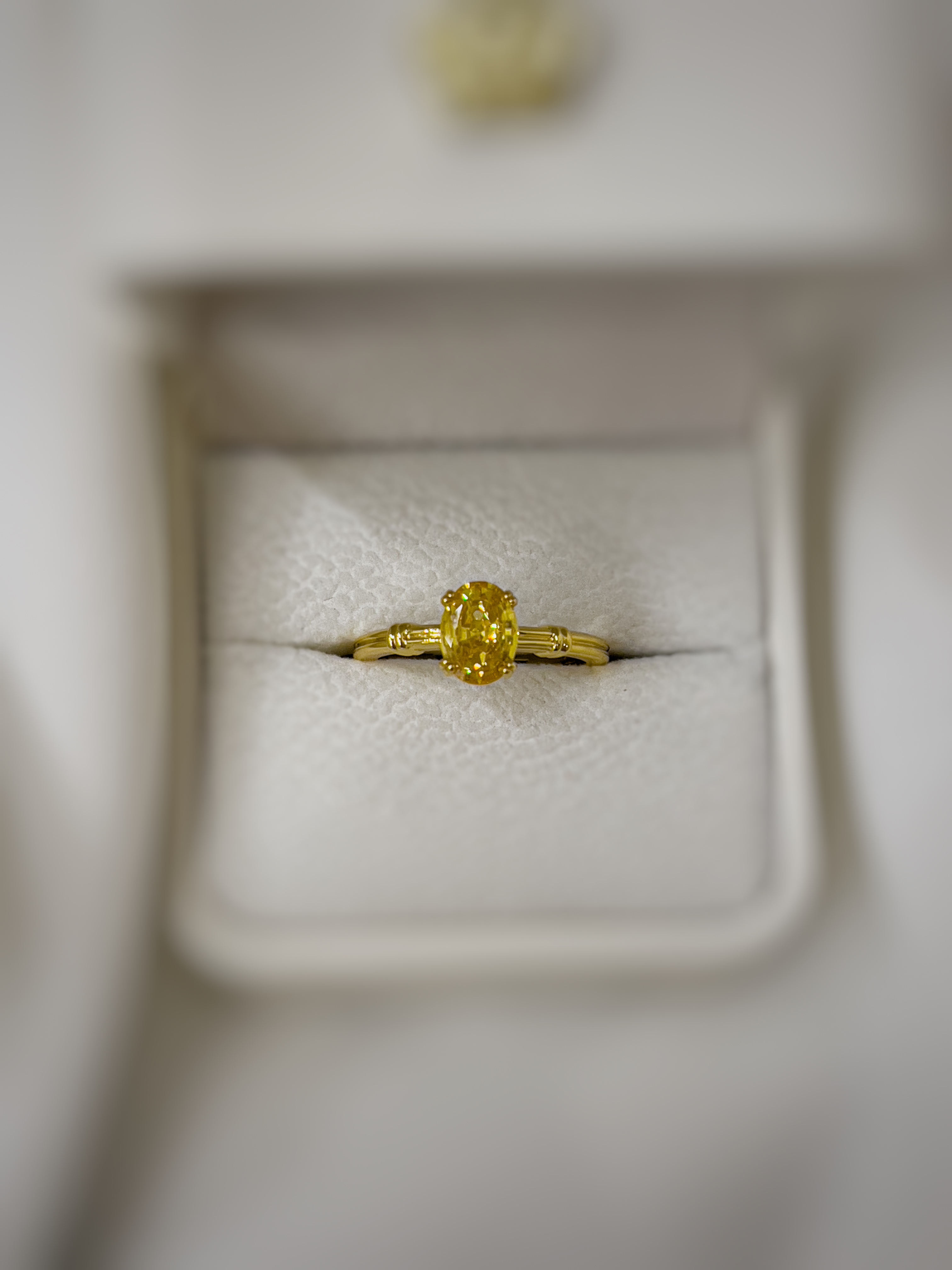 خاتم سوليتير اصفر