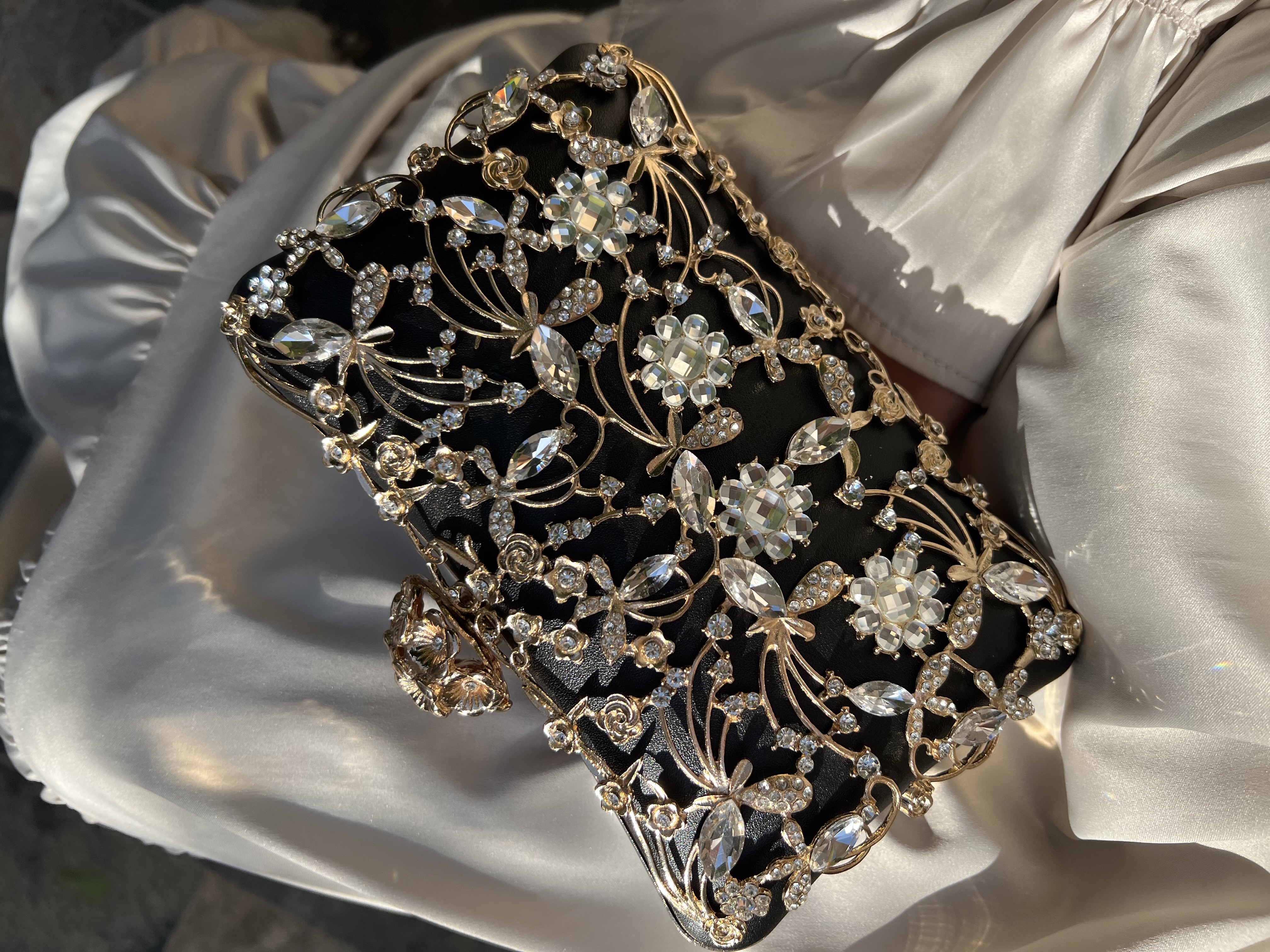 شنتة مناسبات اسود مع زركون