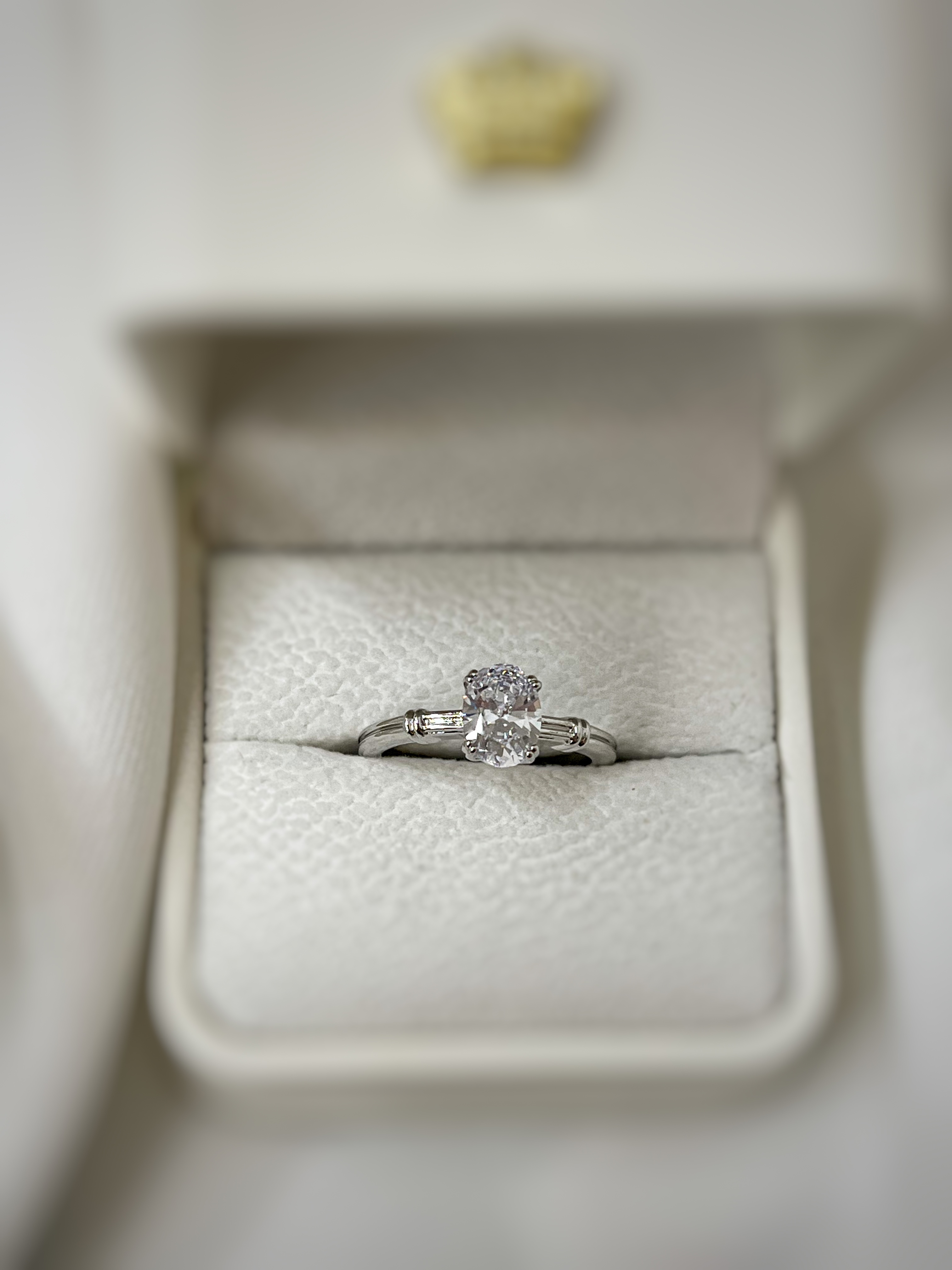 خاتم سوليتير فضي