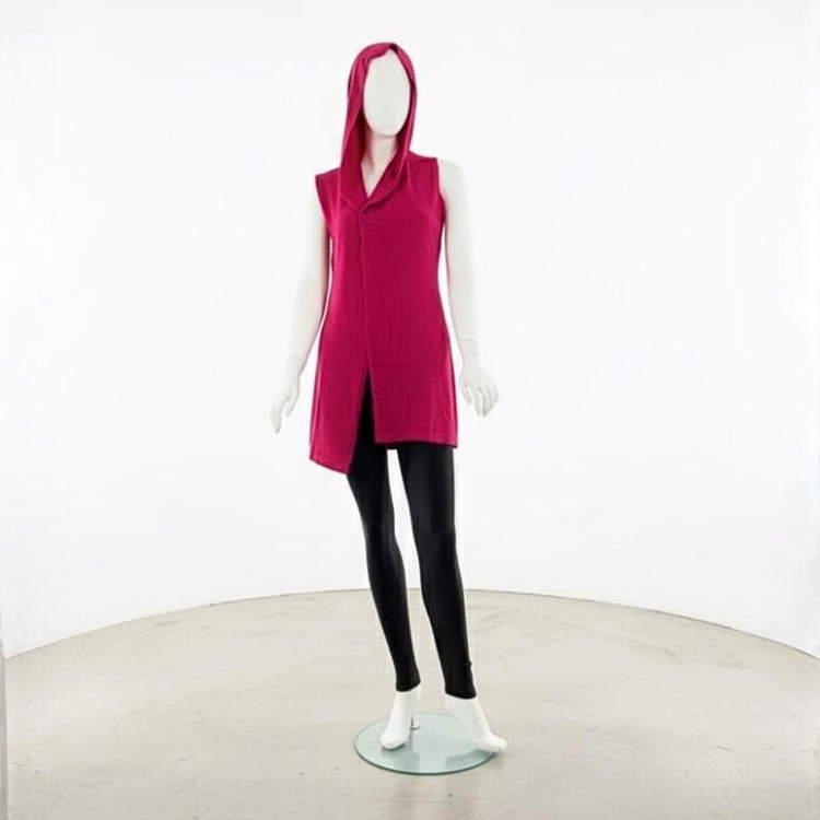 Sudadera Sin Mangas Con Capucha Roja