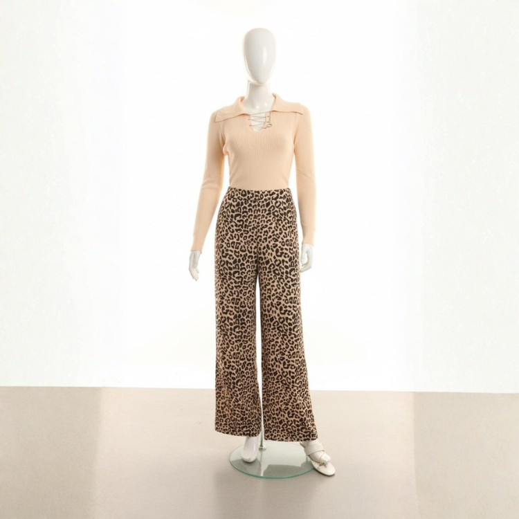 Pantalones De Estampado Animal