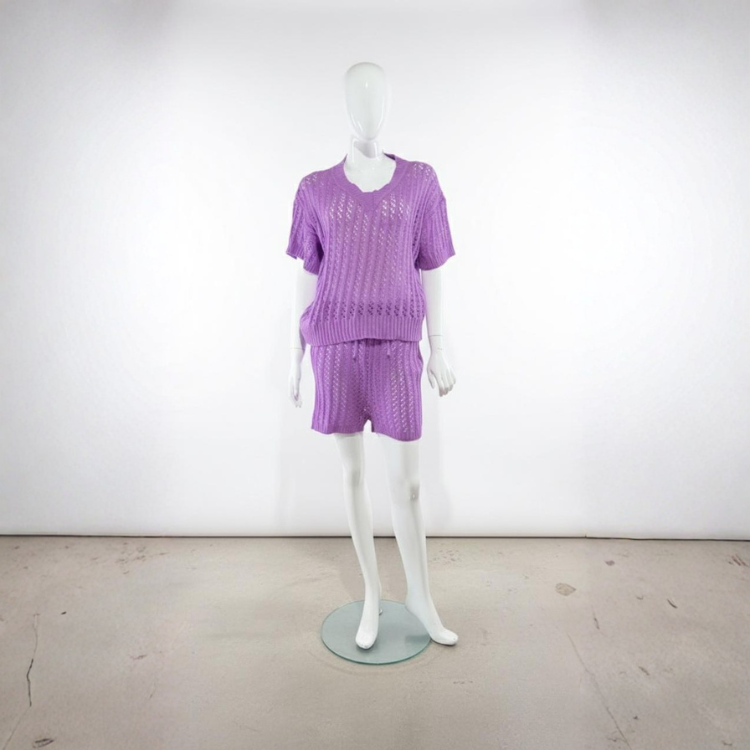 Conjunto De Punto Lila