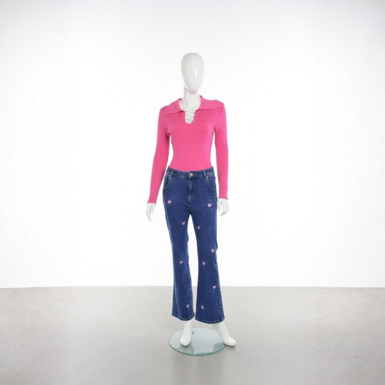 Jersey Rosa Manga Larga