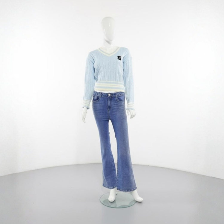 Suéter Azul Claro De Punto