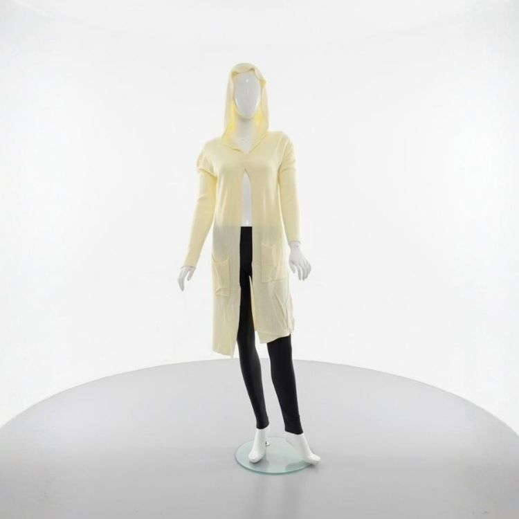 Cardigan Largo Con Capucha