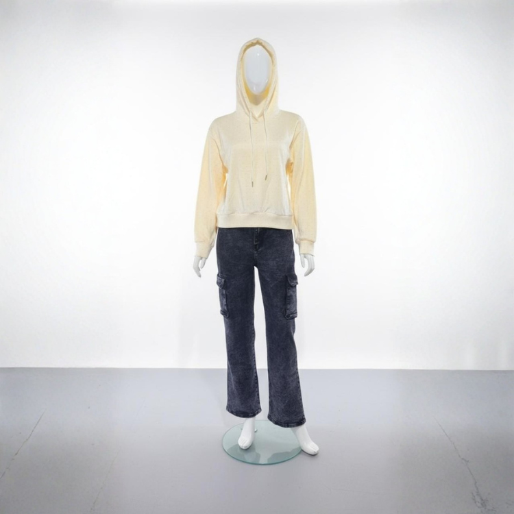 Sudadera Con Capucha Beige