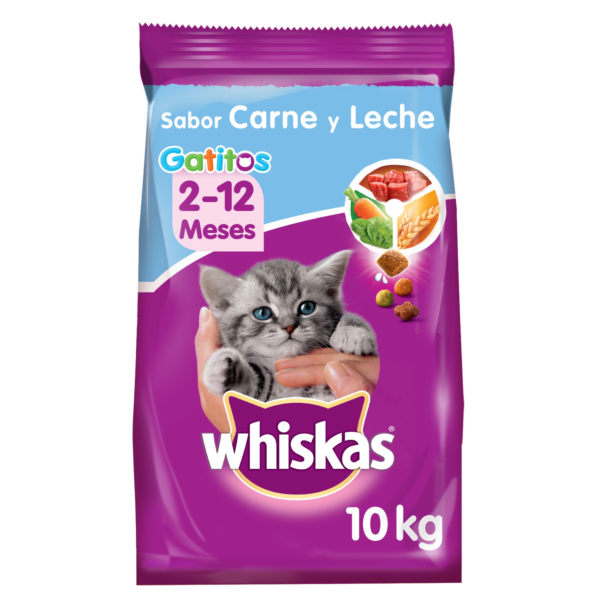 Whiskas Gatitos Carne y Leche 10kg