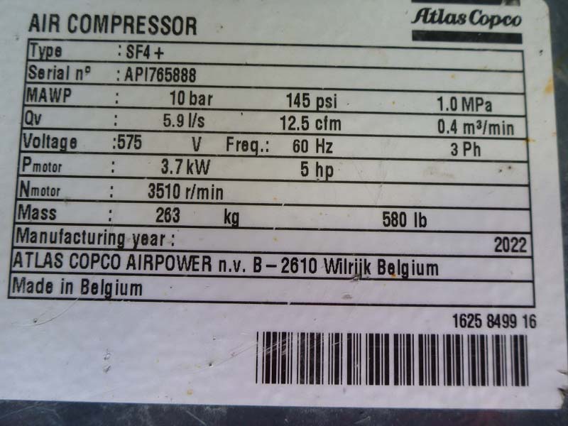 ATLAS COPCO rotary screw air compressor