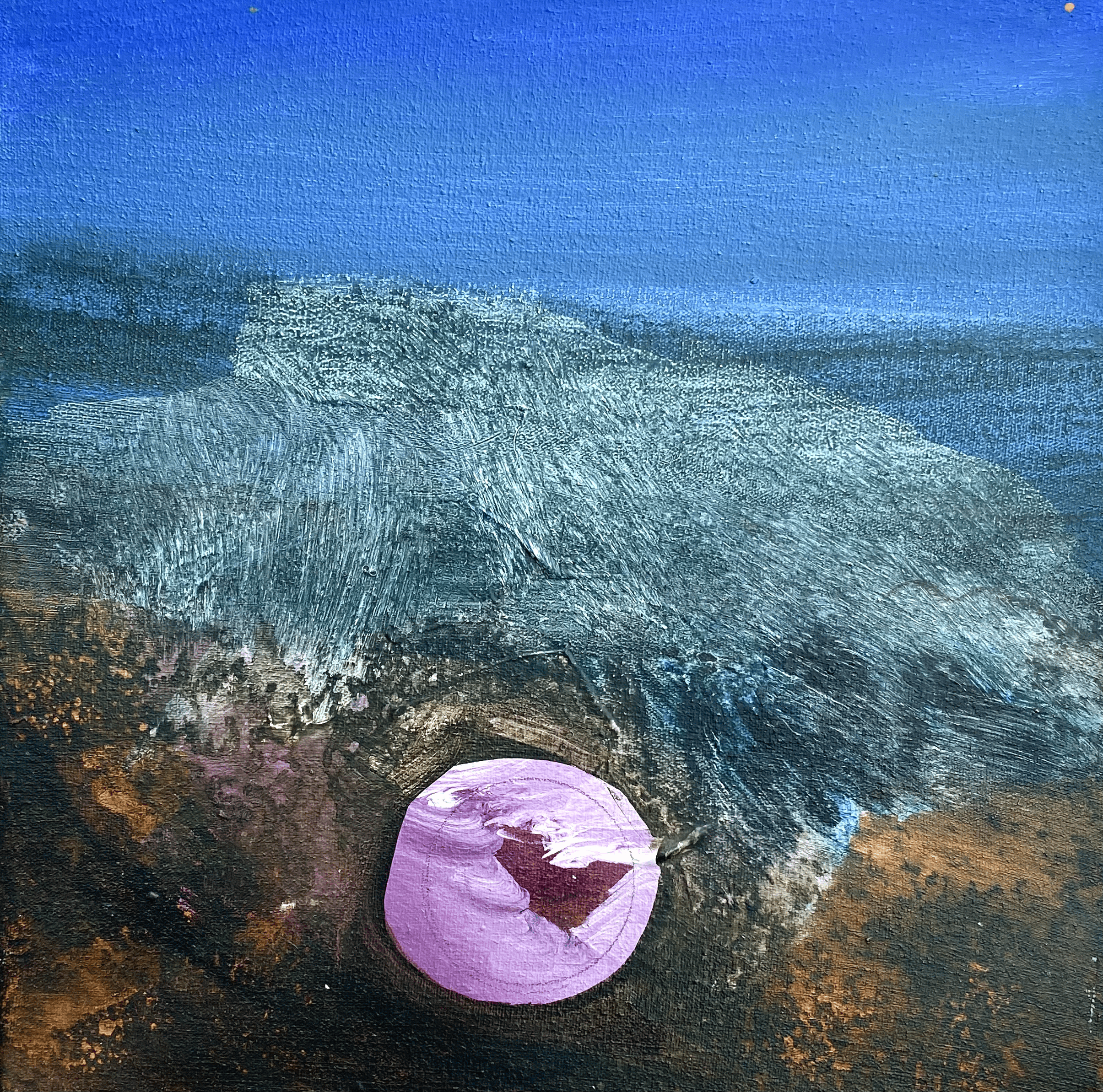 Pintura abstracta de paisaje marino