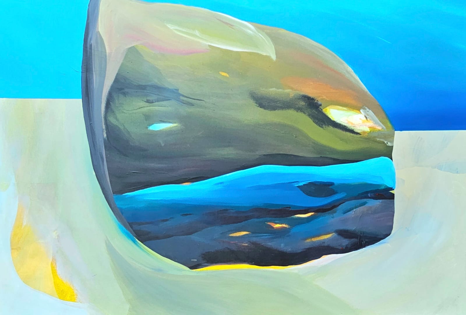 Pintura abstracta de paisaje marino