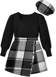 Plaid Skirt and Beret Outfit