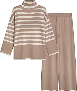Striped Knit Two-Piece Loungewear Set