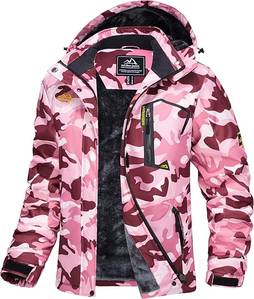 Pink Camo Waterproof Outdoor Jacket
