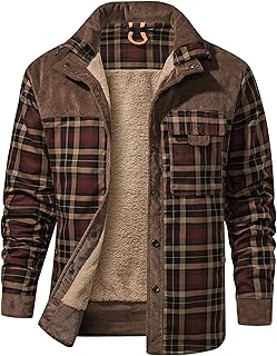 Men's Plaid Sherpa Lined Jacket
