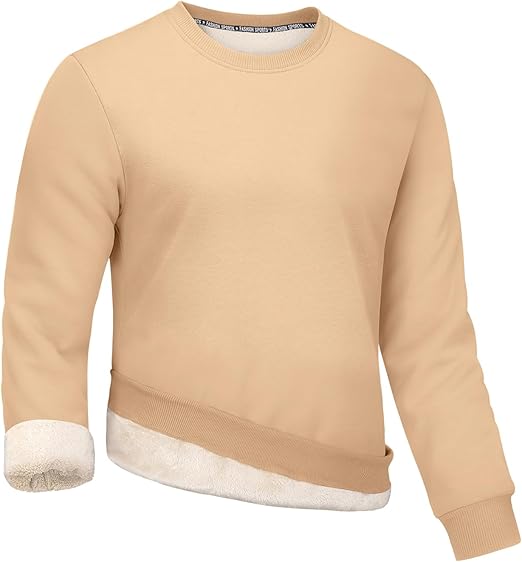 Beige Fleece-Lined Sweatshirt