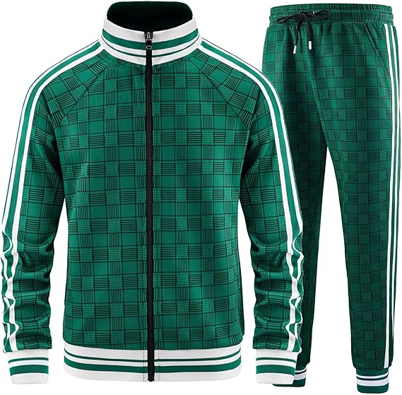 Green Plaid Track Suit