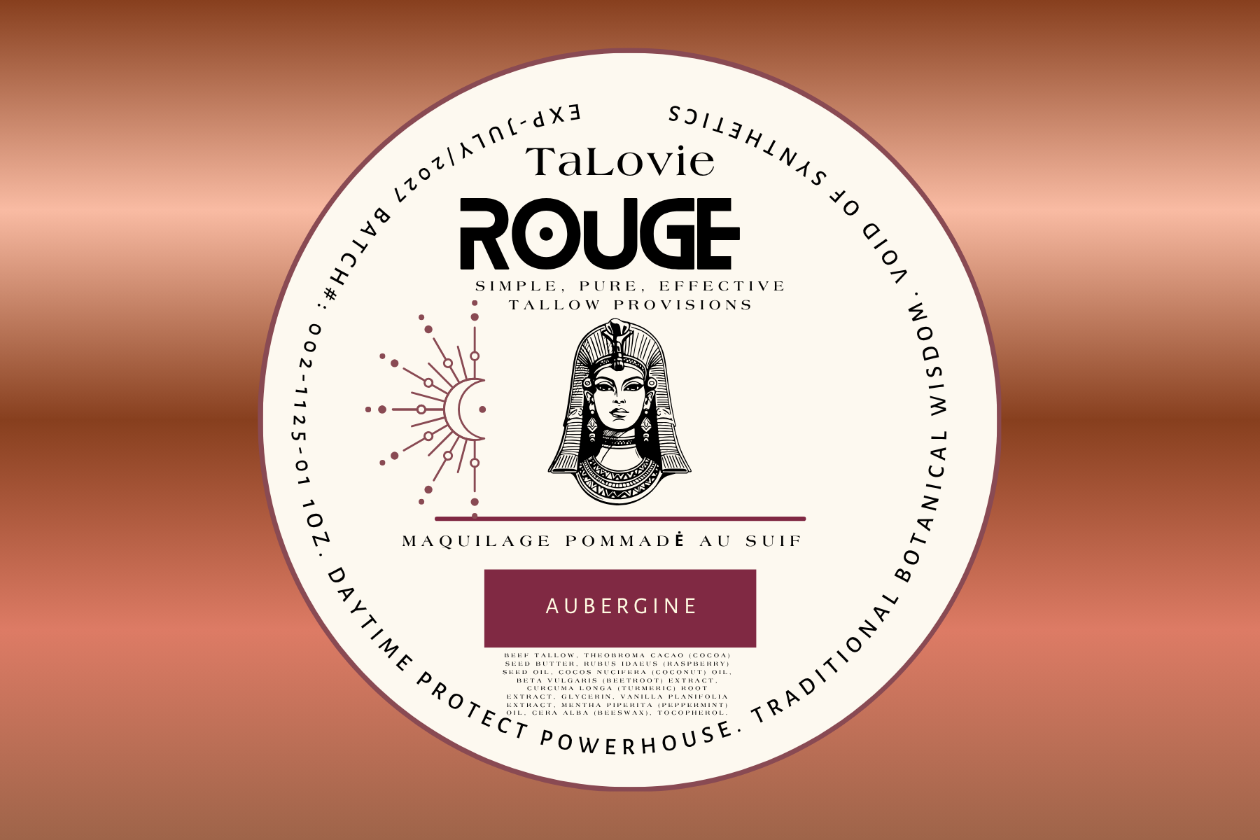 TaLovie Rouge Maquillage Pommade au Suif