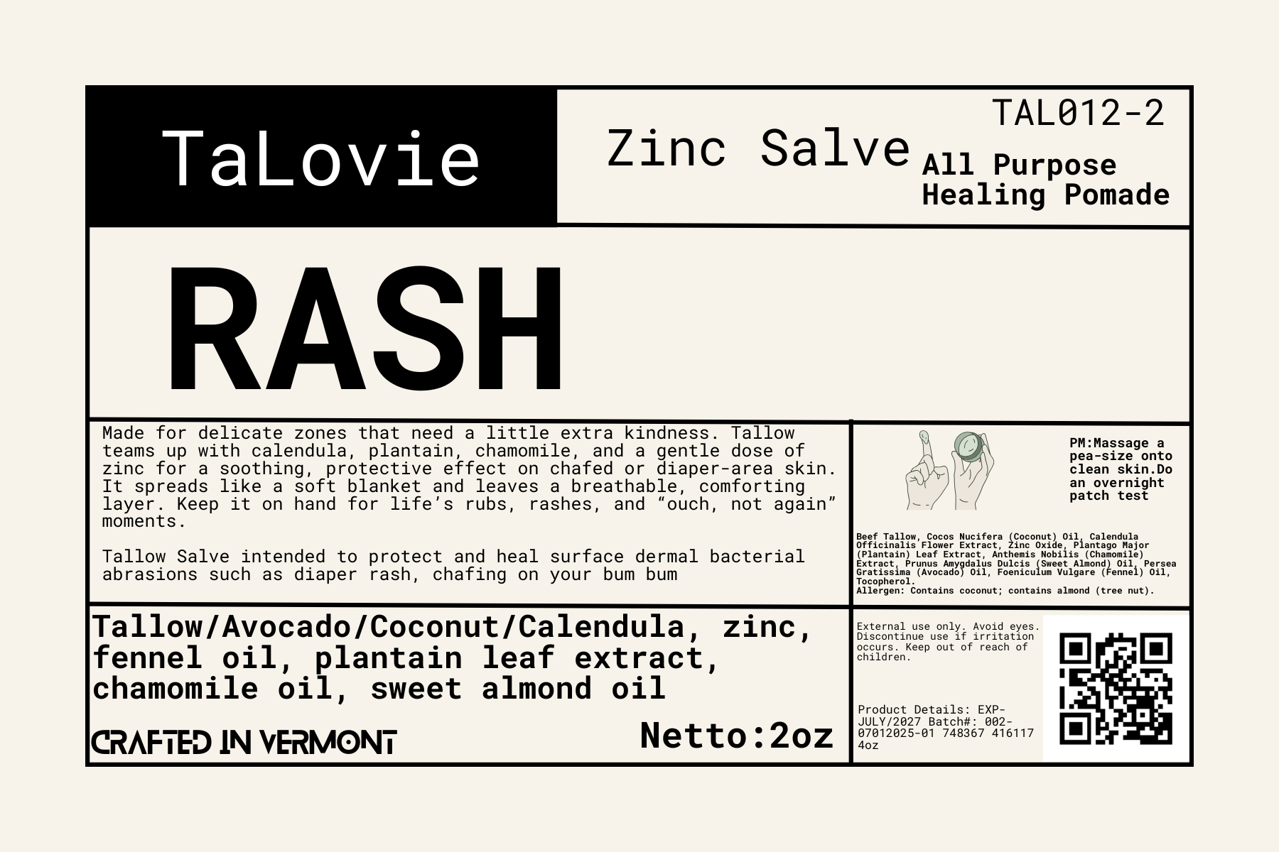 RASH/Zinc Salve