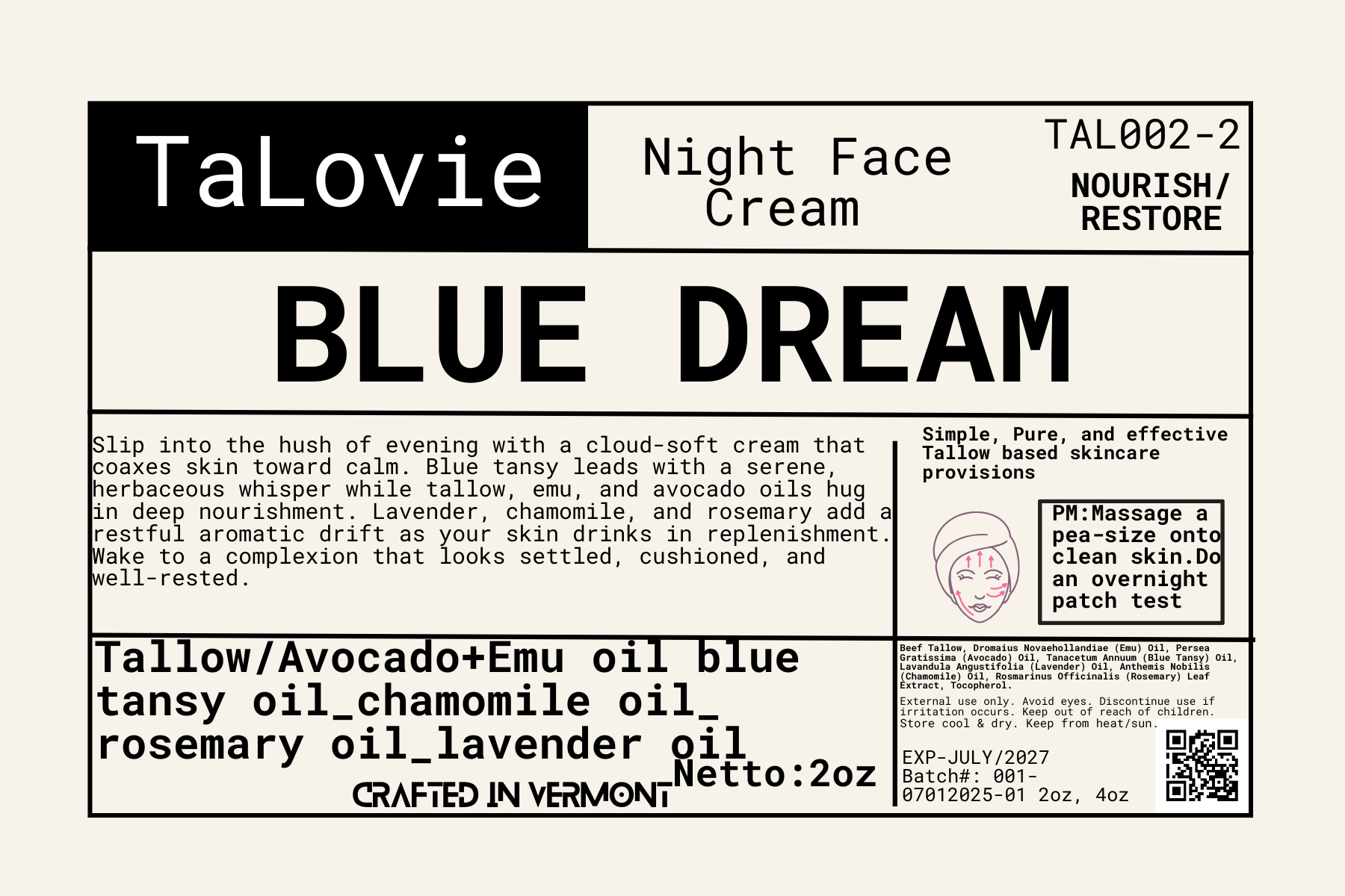 Blue Dream Night Face Cream