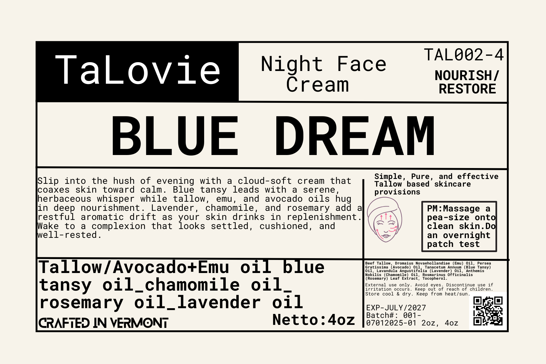 Blue Dream Night Face Cream