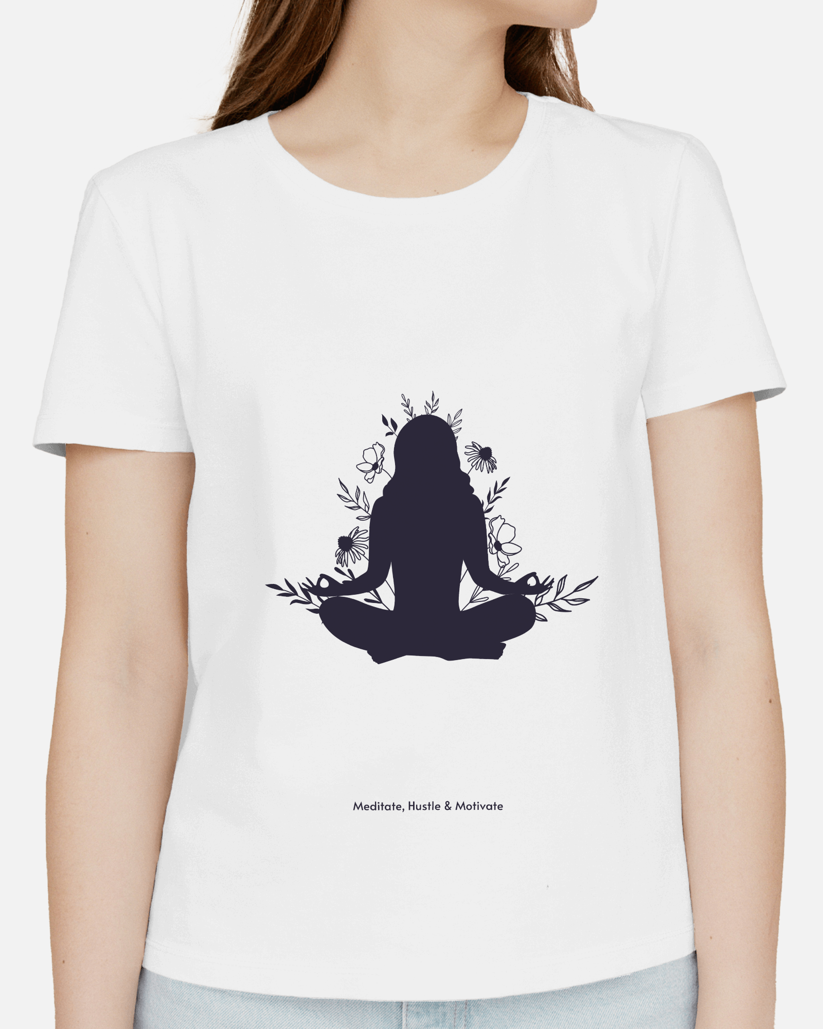 Yoga Meditation Graphic T-Shirt - White