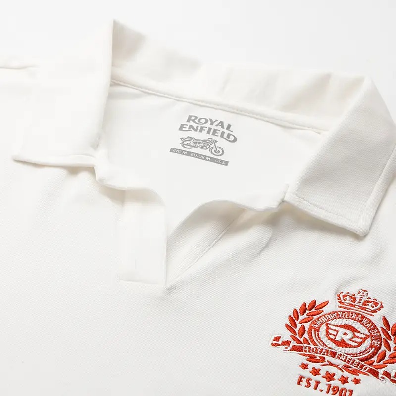 EMBROIDERED POLO T-SHIRT - OFF WHITE